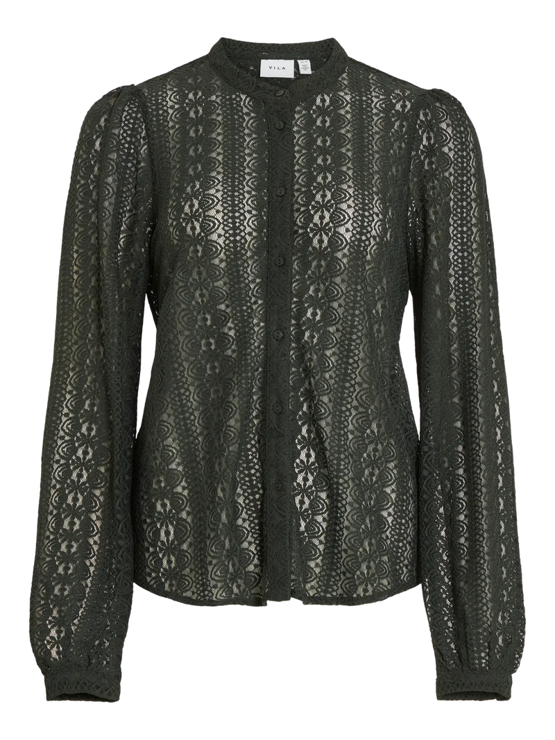 PRE ORDER Vila Vichikka Lace L/S Shirt - Green