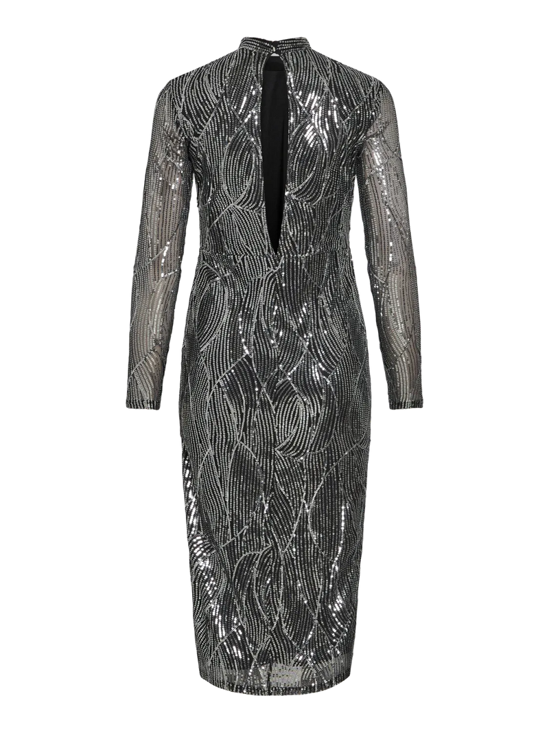 Vila Gigi Highneck Sequin L/S midi dress