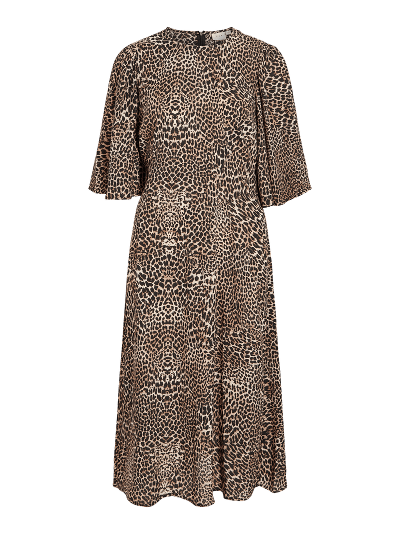 Vila Vileila 2/4 Midi Dress - Black/Leo