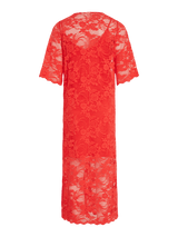 Vila Vilorna 2/4 Lace Midi Dress - Poppy Red