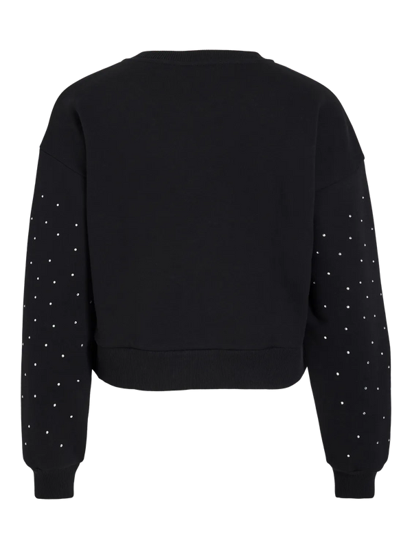 Vila Astakka L/S Stud Sweat - Black