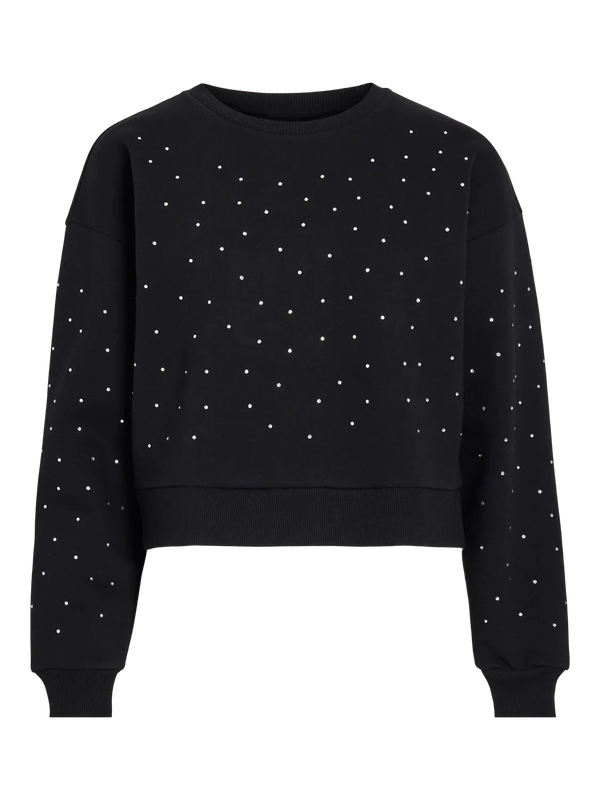 Vila Astakka L/S Stud Sweat - Black