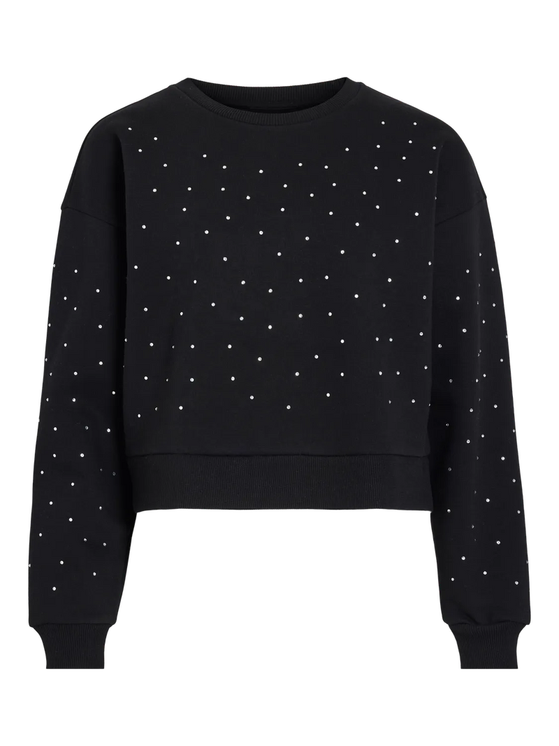 Vila Astakka L/S Stud Sweat - Black