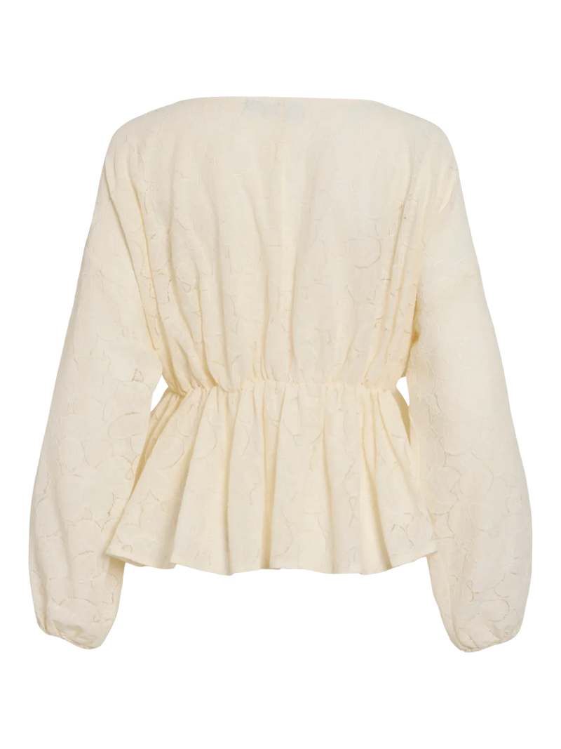 Vila Seba L/S V-Neck Top - Birch