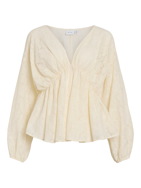 Vila Seba L/S V-Neck Top - Birch