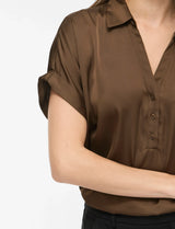 Vila Enna Ravenna S/S Top - Coffee Bean