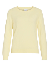 Vila Viril O-Neck L/S Knit Top - Pastel Yellow