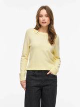 Vila Viril O-Neck L/S Knit Top - Pastel Yellow
