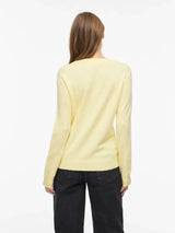 Vila Viril O-Neck L/S Knit Top - Pastel Yellow