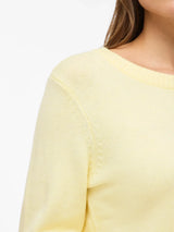 Vila Viril O-Neck L/S Knit Top - Pastel Yellow