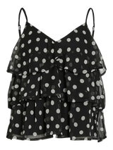 Vila Viharley S/L Printed Ruffle Strap Top