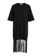 Vila Kata 2/4 Oversize Fringe Dress - Black