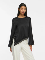 Vila Onara Lace L/S Blouse - Black
