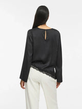 Vila Onara Lace L/S Blouse - Black