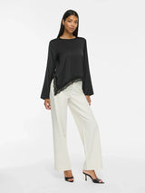 Vila Onara Lace L/S Blouse - Black