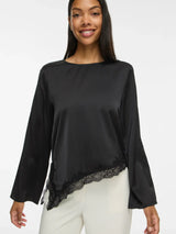 Vila Onara Lace L/S Blouse - Black