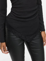 Vila Wanni L/S O-neck Asymetric Top - Black