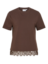 Vila Nora S/S Lace T-shirt - Brown
