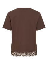 Vila Nora S/S Lace T-shirt - Brown
