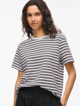 Vila Nora S/S Yd T-shirt - Coffee Bean