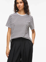 Vila Nora S/S Yd T-shirt - Coffee Bean
