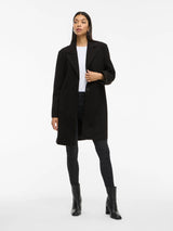 Vila Claudia Button Coat - Black