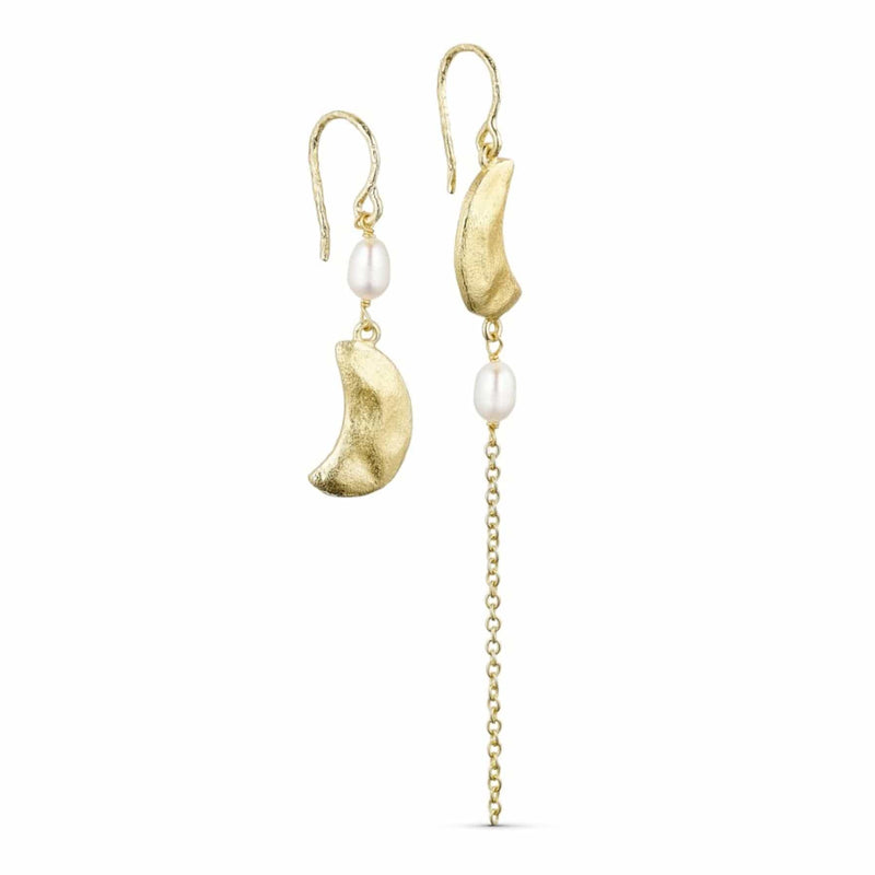 Pure By Nat Noella Hook Earring With Pearls - Gold