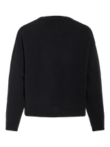 Vila Brianna O-Neck L/S Bow Knit Cardigan - Black