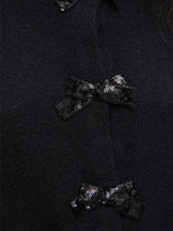 Vila Brianna O-Neck L/S Bow Knit Cardigan - Black