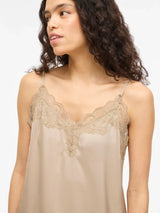 Vila Lacey Strap Dress - Cement
