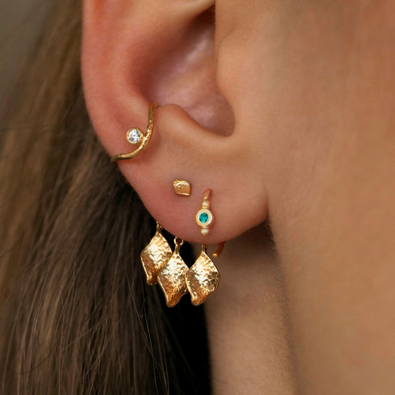 Stine A - Dancing Three Ile De L'Amour Behind Ear Earring - Gold