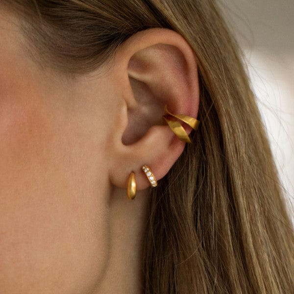 Stine A - Twisted Hammered Ear Cuff Gold