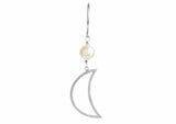 Stine A - Bella Moon Earring With Pearl - Silver