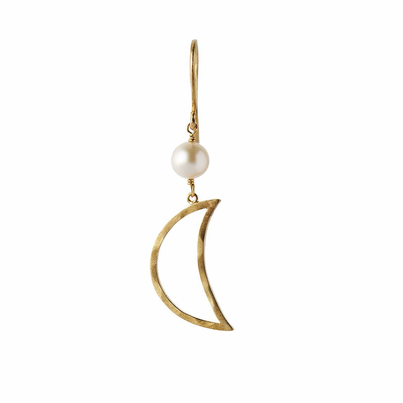 Stine A - Bella Moon Earring With Pearl - Gold