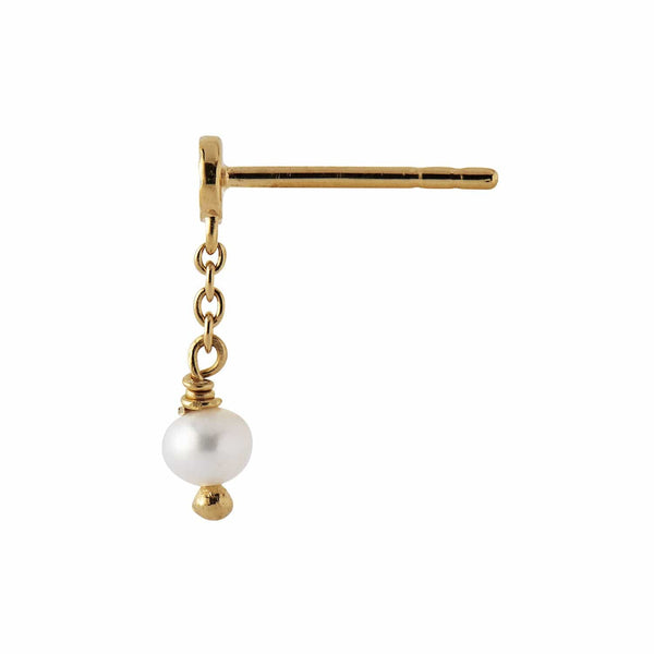 Stine A - Tres Petit Etoile Earring With Pearl Gold