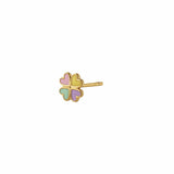 Stine A - Love Heart Clover Enamel Earring - Gold