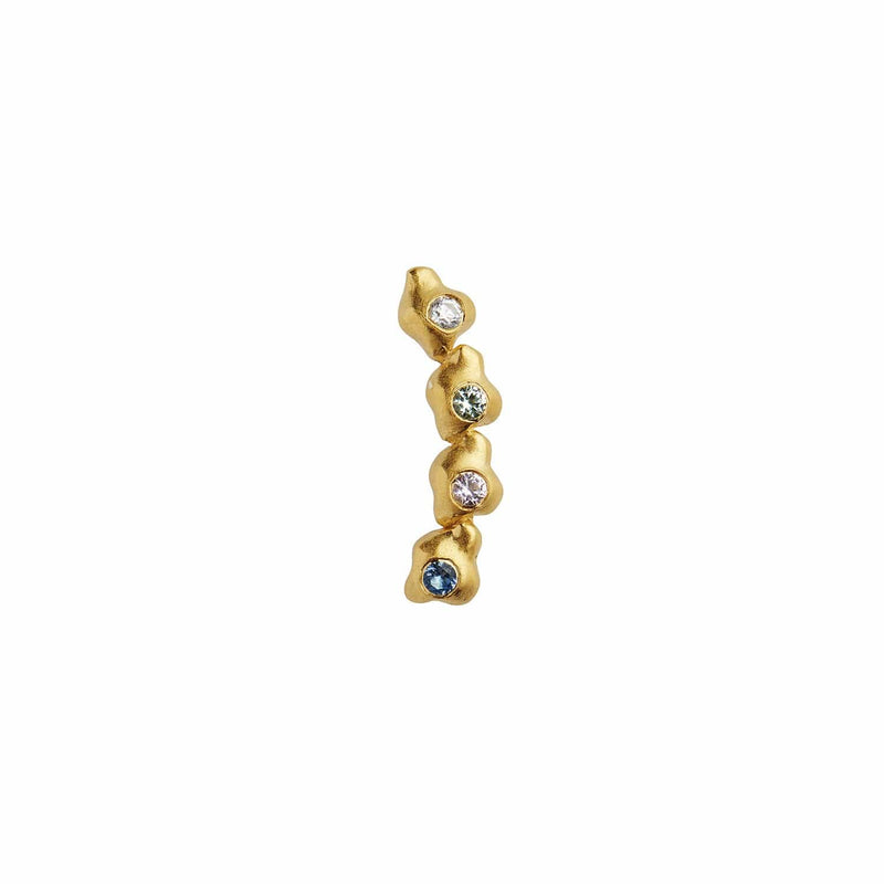 Stine A - Four Glimpse Earring with Stones - Left - Gold