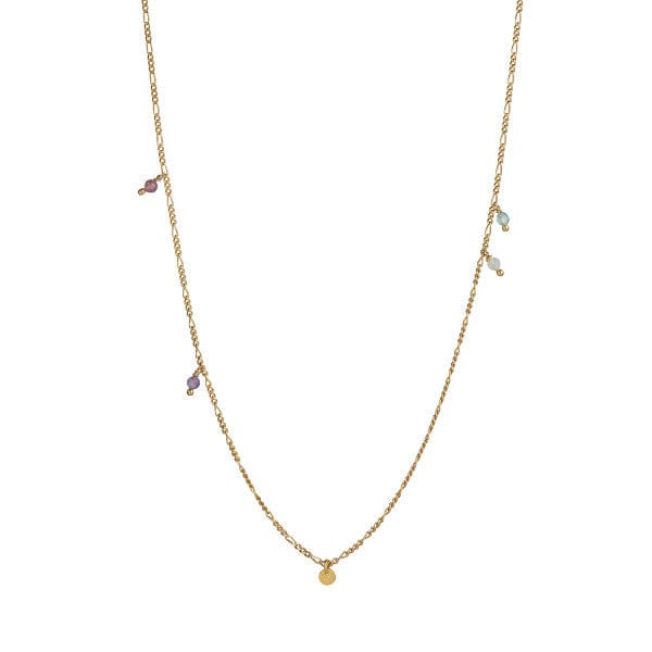 Stine A - Petit Coin and Stones Pendant Chain Gold