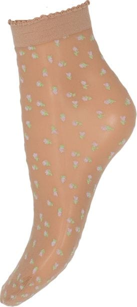 Decoy Ankle Sock Flowers 20Den - Nude
