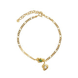 Stine A Glimpse Figaro Bracelet with Green Stone