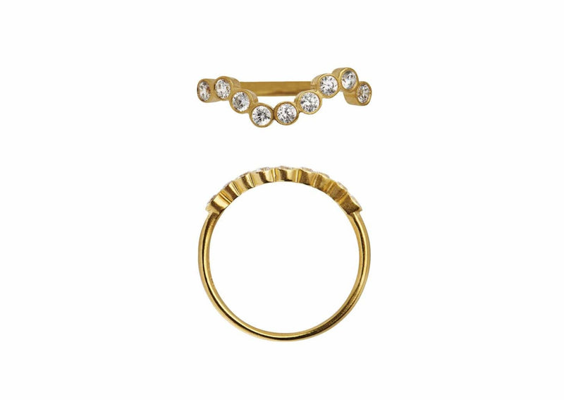 Stine A - Midnight Sparkle Ring - Gold