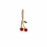 Stine A - Petit Cherry Pendant Enamel - Gold