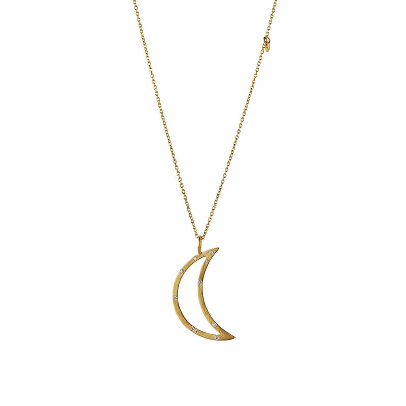 Stine A - Bella Moon with Stones Pendant - Gold