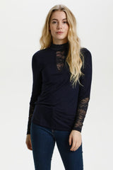 Culture Poppy Lace Blouse Old Style Gomme - Black