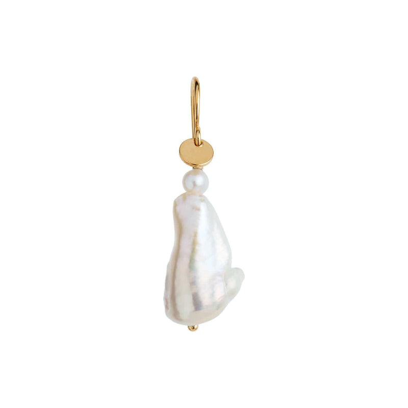 Stine A - Long Baroque Pearl Earring White Sorbet