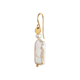 Stine A - Long Baroque Pearl Earring White Sorbet