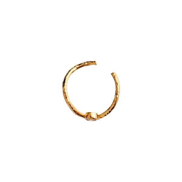 Stine A - Wavy Ear Cuff with Stone - Gold