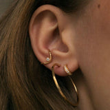 Stine A - Wavy Ear Cuff with Stone - Gold