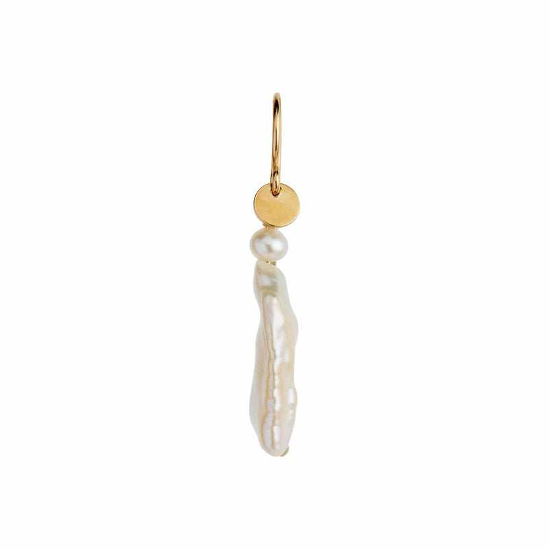 Stine A - Long Baroque Pearl Earring White Sorbet