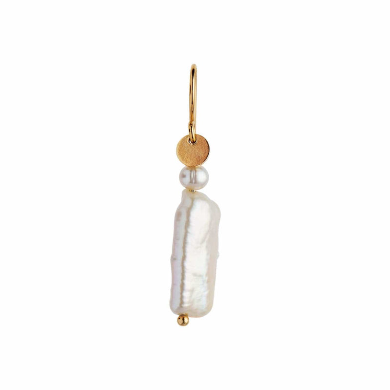 Stine A - Long Baroque Pearl Earring White Sorbet